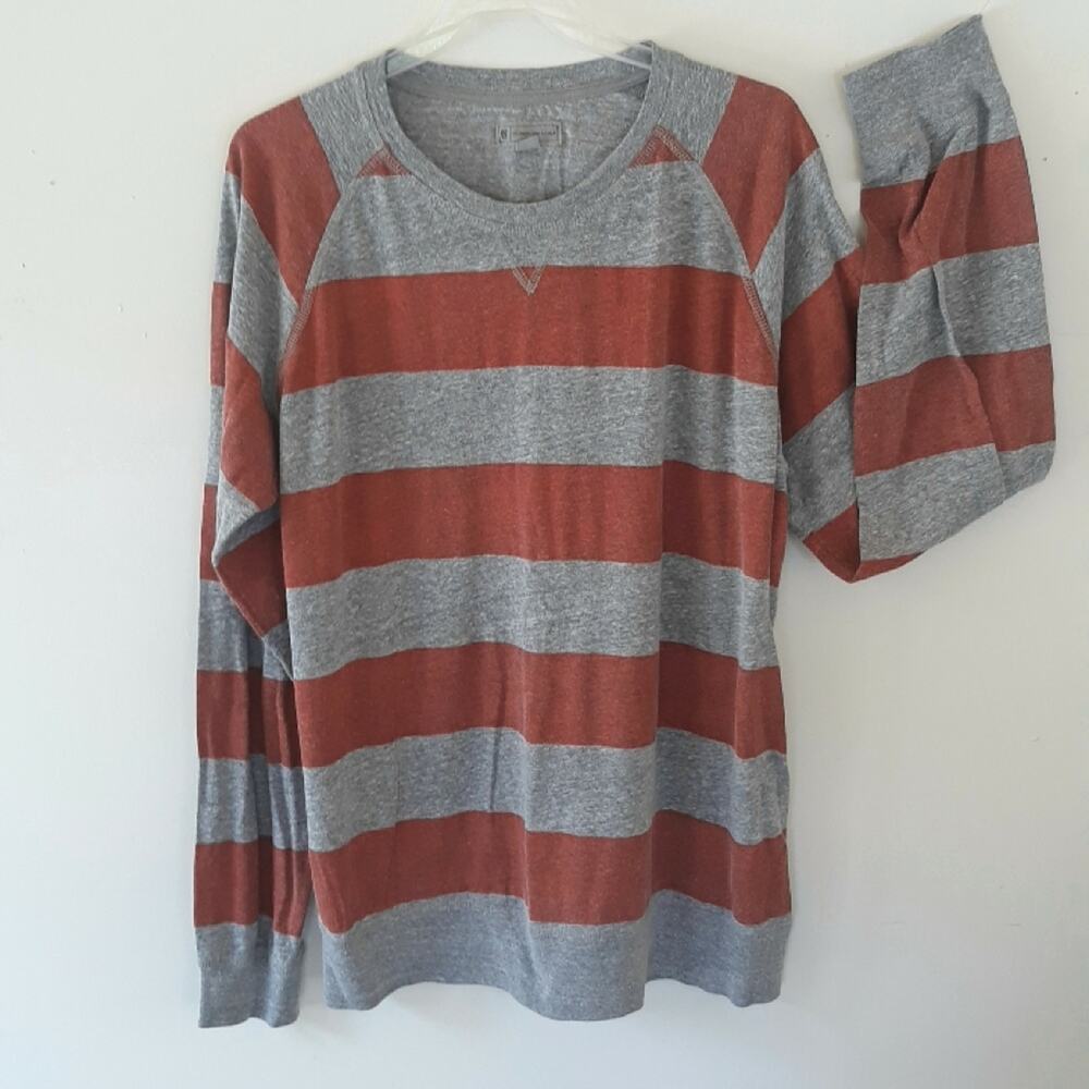 Charles and a Half men's striped long sleeve shirt